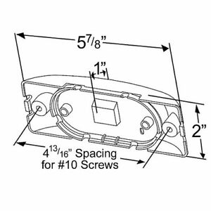 LTG 46302 Grote Two-Bulb Turtleback Rectangle Clearance Marker Light (Red, Reflective)