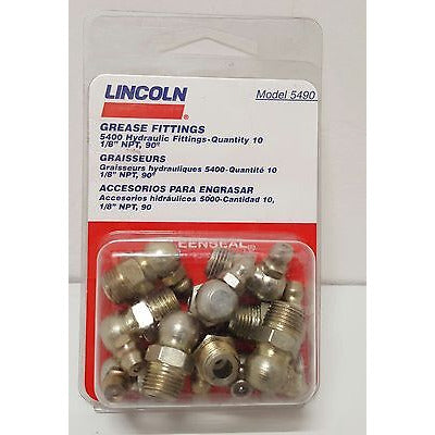 ET LIN5490 Lincoln 90 Degree 1/4" SAE Grease Fittings (10 pk)