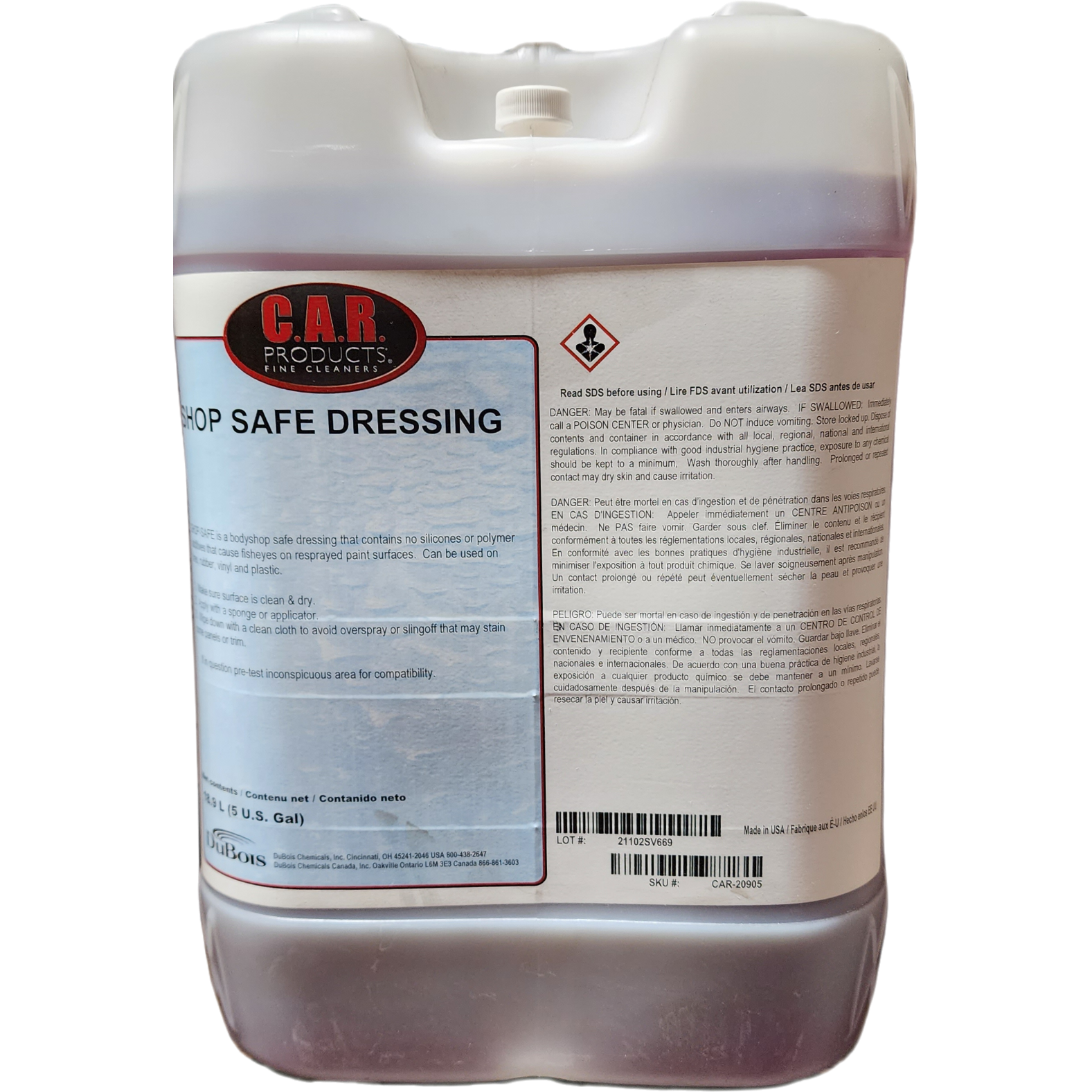 XCP CAR-20905 CAR Products Shop-Safe "Silicone Free" Dressing (5 gal)