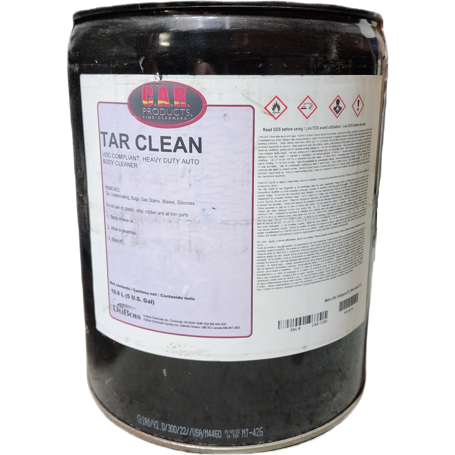 XCP CAR-17205 CAR Products Tar Clean Heavy Duty Cleaner (5 gal)