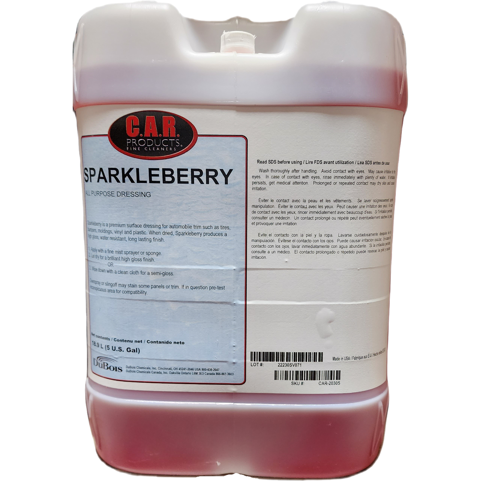 XCP CAR-20305 CAR Products Sparkleberry All Purpose Dressing (5 gal)