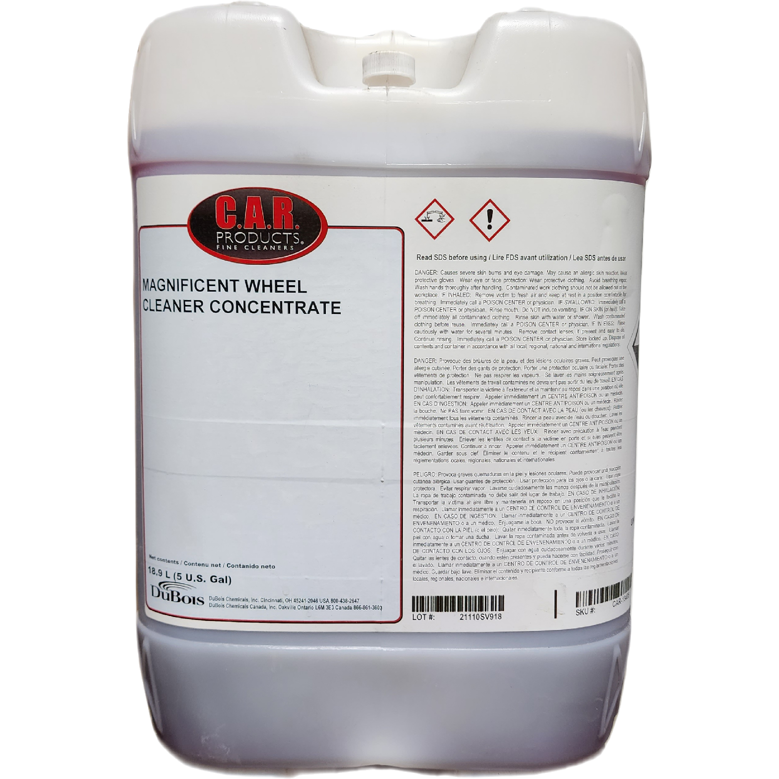 XCP CAR-13405 CAR Products Magnificent Wheel Cleaner Concentrate (5 gal)